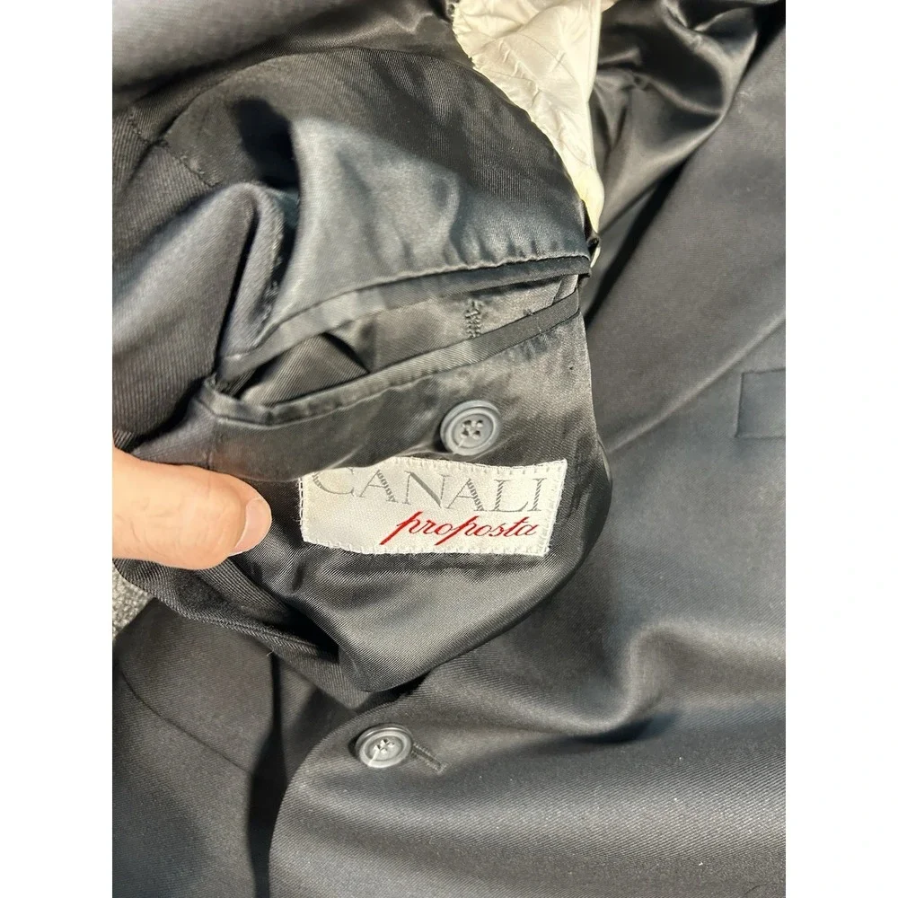 Canali Blazer Men's 40R Black Wool Italy Designer Proposta 3 Button Preppy Dress